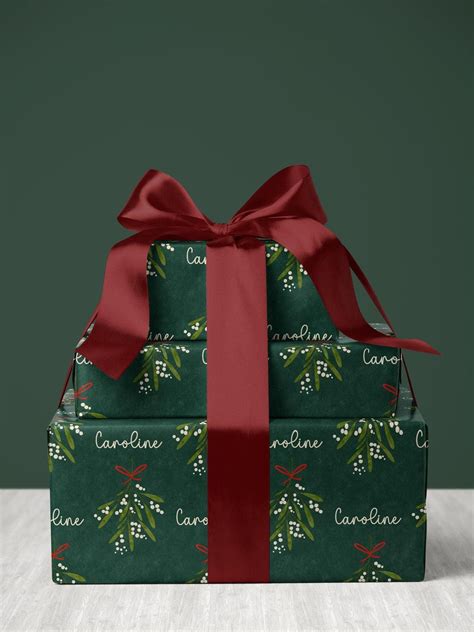 green christmas wrapping paper roll personalized wrapping paper
