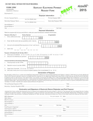 Fillable Online Revenue Ky Form A Epay Kentucky Department Of