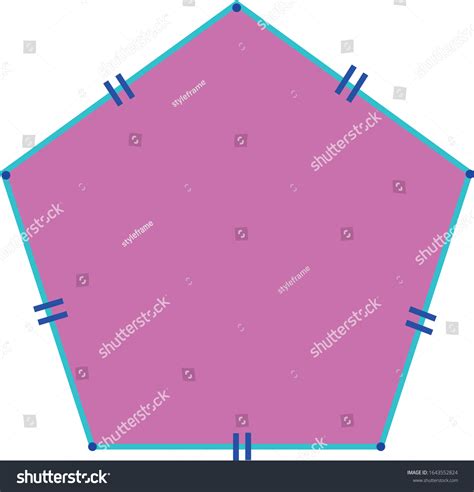 elementary mathematics regular pentagon shape  stock vector