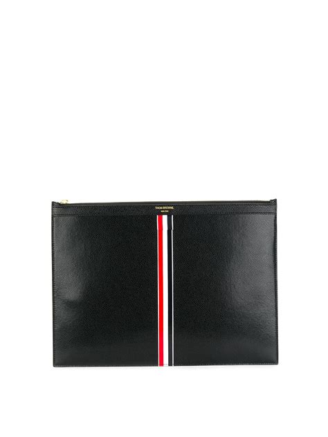 Wallets & purses Thom Browne - Vertical stripe leather document holder