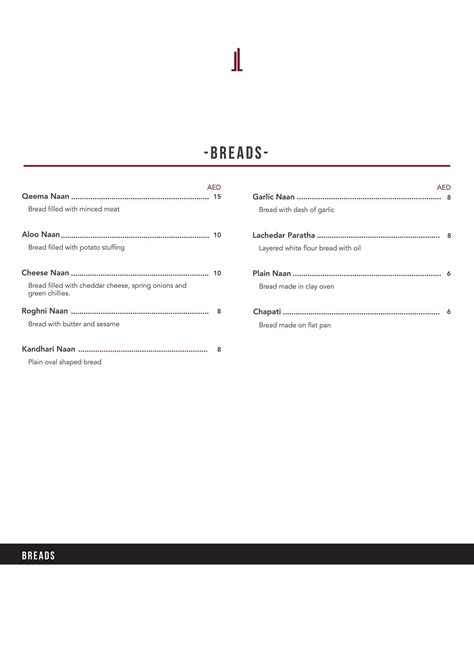 Menu at Little Lahore restaurant, Dubai