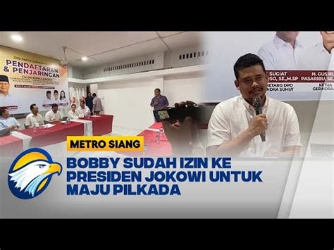 Bobby Nasution Daftar Cagub Sumut Melalui Gerindra Youtube