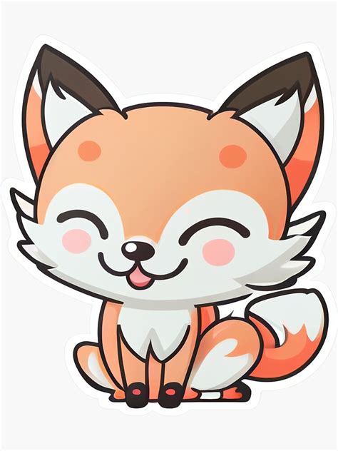 Kawaii Fox Sticker For Sale By Midjourneymen Redbubble