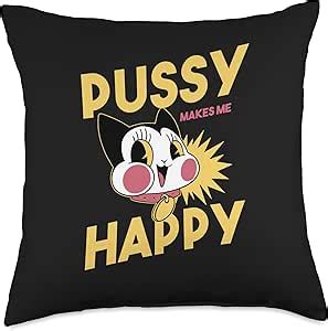Amazon Pussy Make Me Happy Funny Cat Cartoon Retro Vintage Kawaii