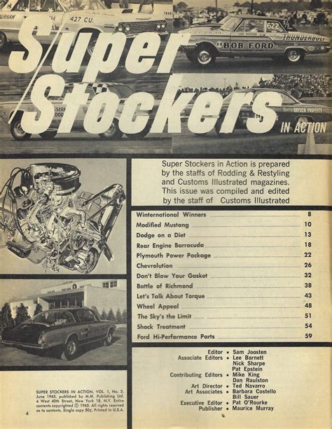 1965 Super Stockers In Action June Drag Racing Mopar TASCA Ford