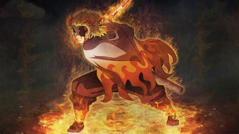 Demon Slayer: Mugen Train Wallpaper 4K, Kyojuro Rengoku