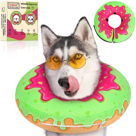Inflatable Dog Pillow Cone Collar Alternative After Surgery, Donut Soft