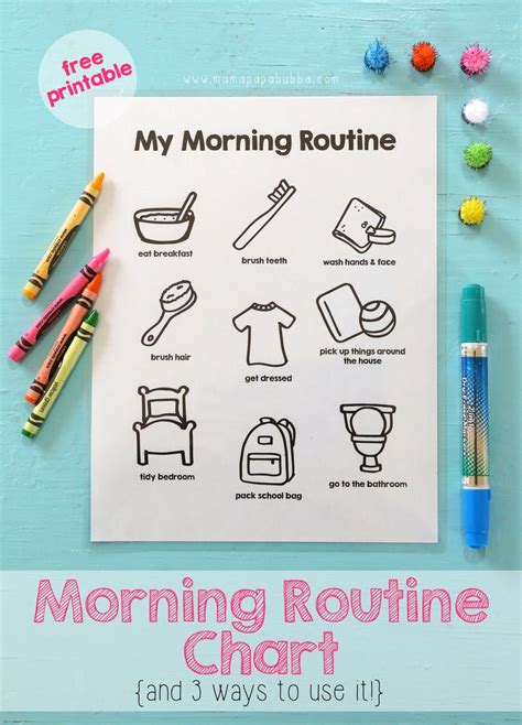 Printable Morning Homeschool Routine For Kids Tedy Printable Activities