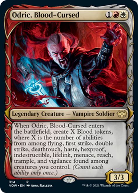 Odric Blood Cursed Fang Frame Showcase 314 Innistrad Crimson Vow