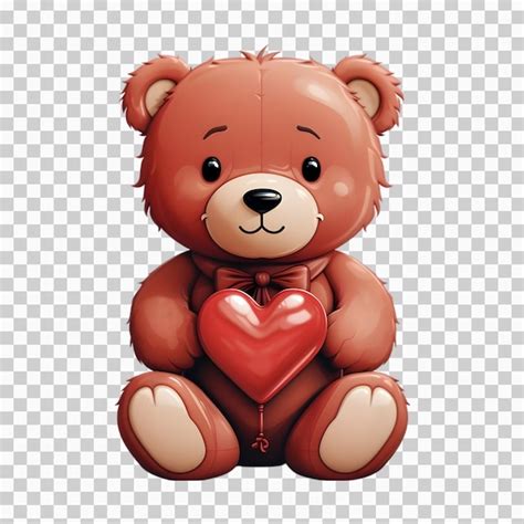 Premium Psd Valentines Day Teddy Bear Clipart Minimalist Bold Design