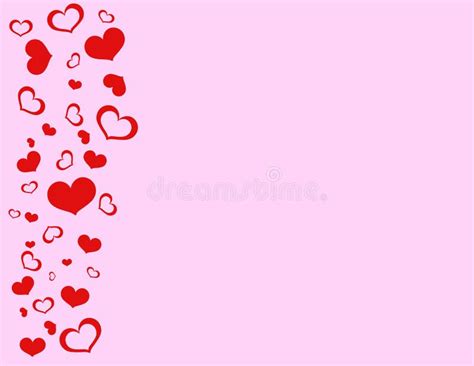 Valentine`s Day With Red Hearts On A Pink Background Stock Illustration Illustration Of