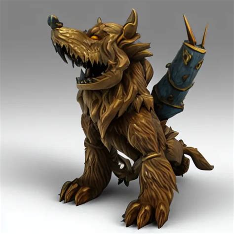 Fenrir Stylized Stl Fantasy Miniature 3 D Render Stable Diffusion