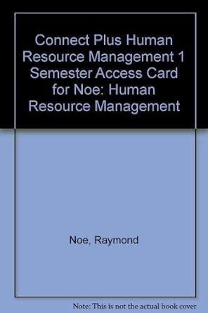 Connect Plus Human Resource Management Semester Access Card For Noe