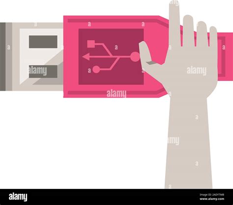 Usb Wire Connector With Hand Stock Vector Image And Art Alamy