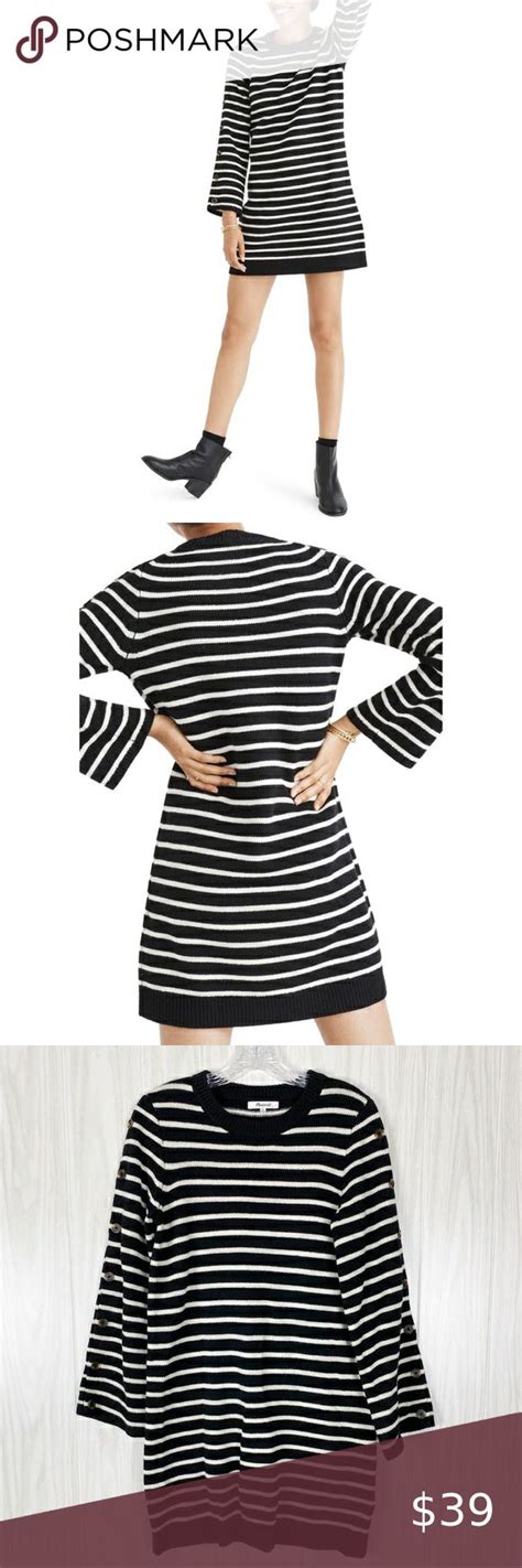 Madewell Stripe Merino Wool Sweater Dress In Merino Wool