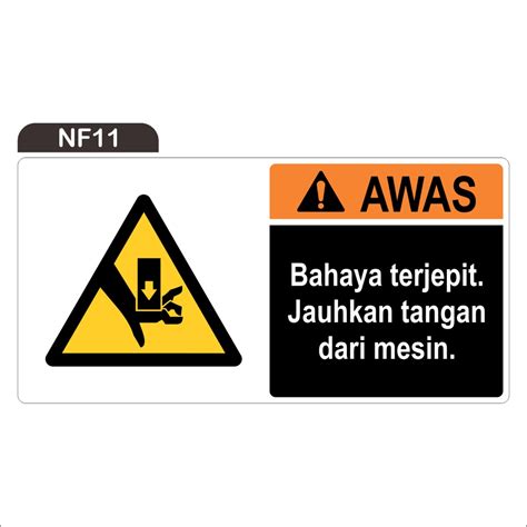 Jual Rambu Awas Bahaya Terjepit Jauhkan Tangan Dari Mesin Sticker Only Shopee Indonesia