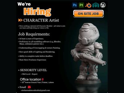 Job opening for talented 3D Character Artist - Blender, Maya