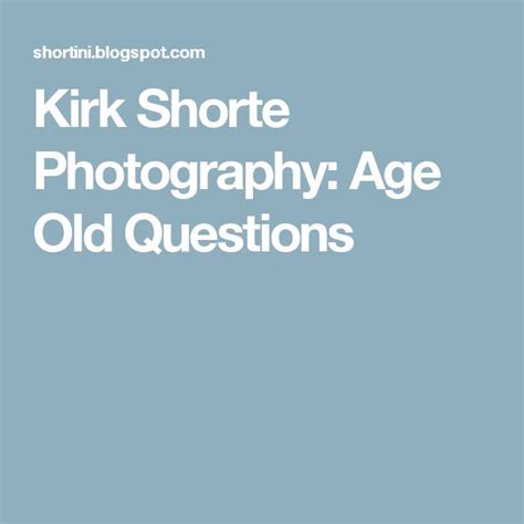 Kirk Shorte Photography Age Old Questions Photography Olds Fine Art Photography