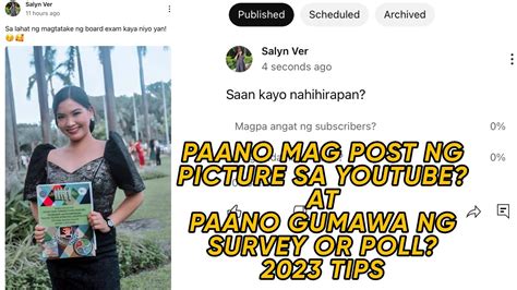 Paano Mag Post Ng Picture Sa Youtube At Paano Gumawa Ng Survey Or Poll