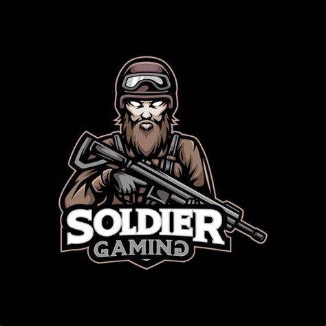 Dise O De Esport De Mascota De Logotipo De Soldado Barbudo Vector Premium