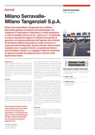 Case Study Milano Serravalle Milano Tangenziali S P A Novell Pdf