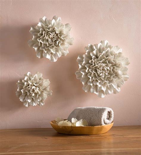 Bright Ceramic Wall Flower Collection Wall Décor Home Décor