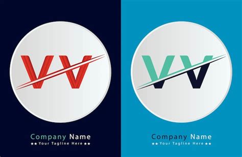 Vv Buchstabe Farbenfrohes Logo Im Kreis Vektor Logo Illustration