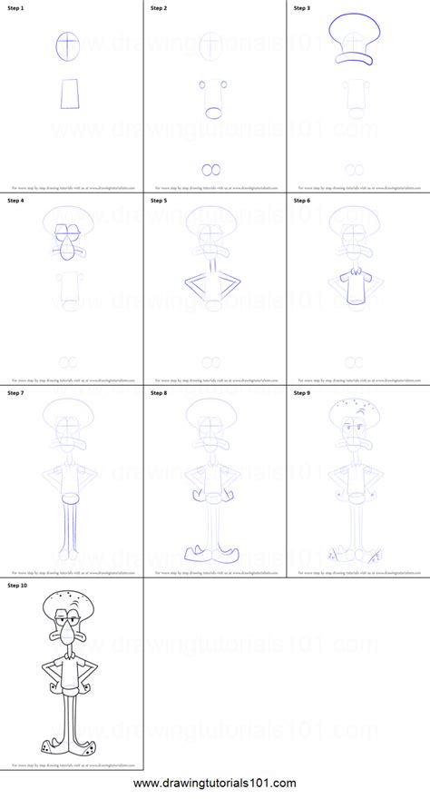 How To Draw Squidward From Spongebob