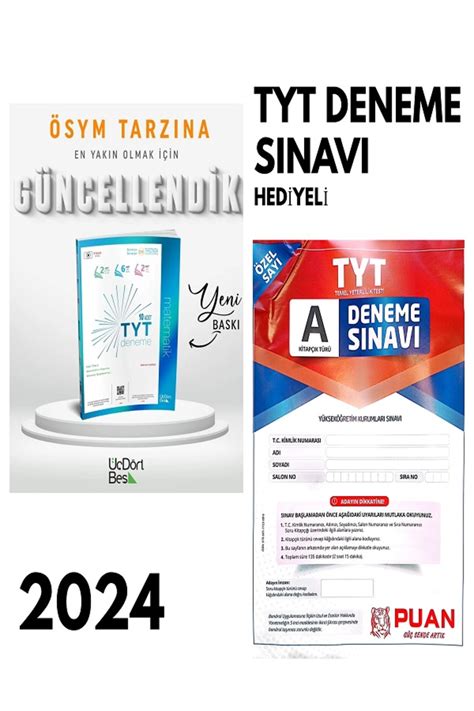 Üç Dört Beş Yayıncılık 2024 Model TYT Matematik 10 lu Deneme ÜçDörtBeş