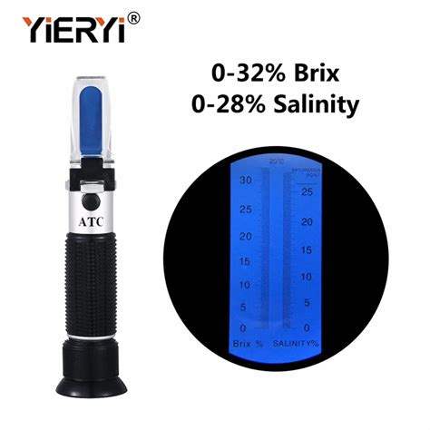 Yieryi Handheld Portable 2 In 1 Brix And Salinity Refractometer 0 32