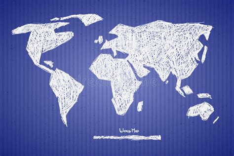 Ejemplo Punteado Papel Del Mapa Del Mundo Del Vector Ilustración Del