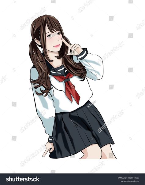 Cute Girl Anime Japan Girl Smile Stock Illustration 2266944563 ...