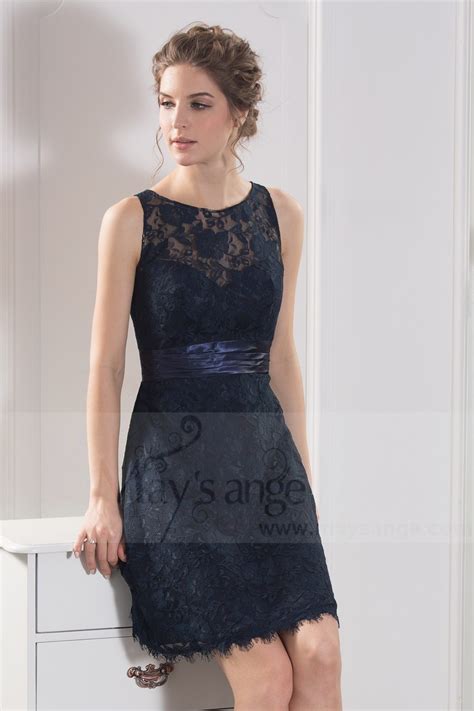 Robes De Cocktail En Dentelle Bleu Nuit Dos Nu Ref C Robe De