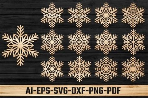 Snowflakes Laser Cut Svg Bundle 07 Graphic By Laijuakter · Creative Fabrica