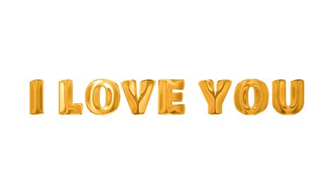 Text I Love You Golden D Digital Technology Png