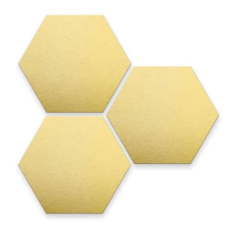 Hexagone Alu Dibond Effet Dor Set De Wall Art Fr