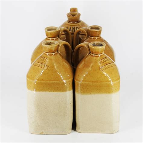 Square Pottery Bottles Antiques And Books