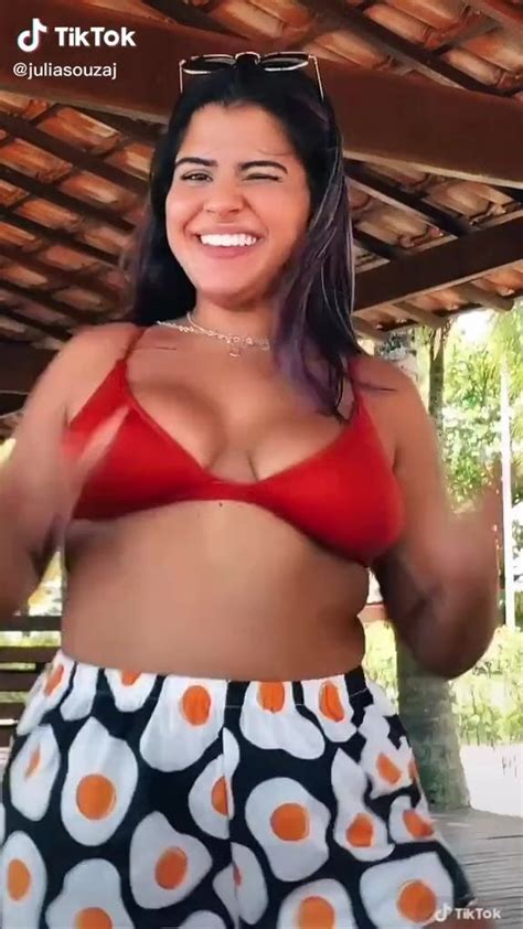 Gorgeous Julia Antunes Shows Cleavage In Alluring Red Bikini Top Sexyfilter