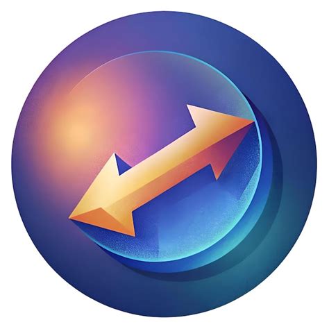 A Vibrant 3d Arrow Icon Encased In A Blue Circular Frame Perfect For