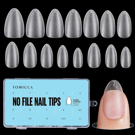 Amazon Tomicca Short Almond Nail Tips Pcs Soft Gel Nail Tips