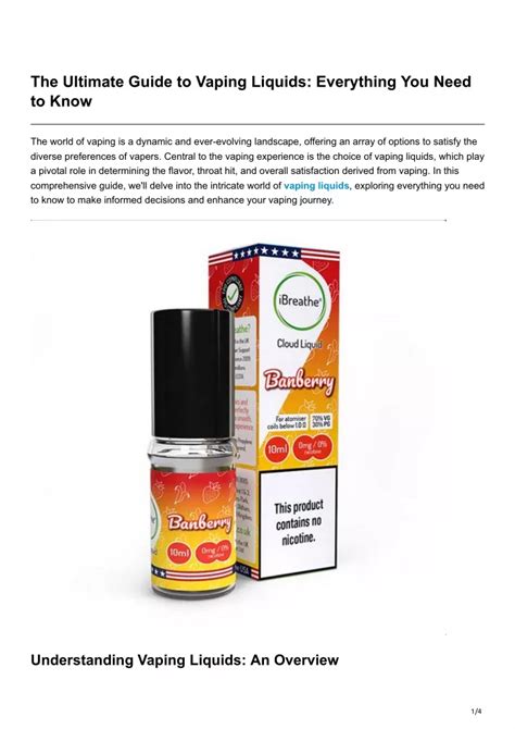 Ppt The Ultimate Guide To Vaping Liquids Everything You Need To Know Powerpoint Presentation