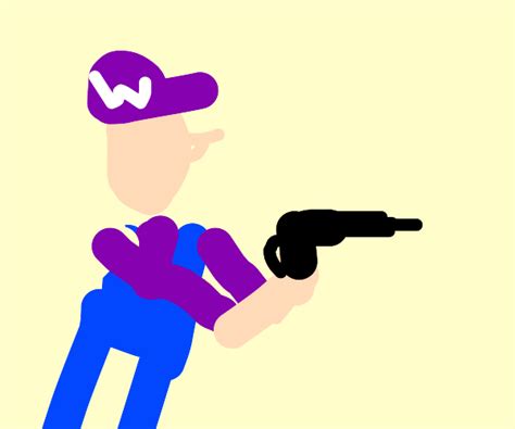 Waluigi With A Gun Drawception