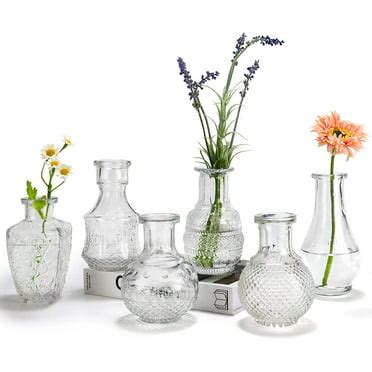 ART & ARTIFACT Mini Vases for Flowers - Small Glass Vases, Clear 5 Vase ...