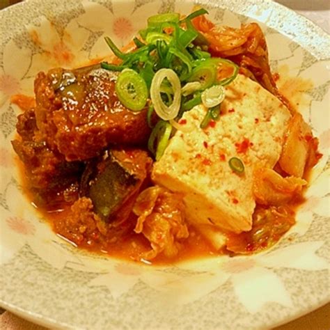 味付けなしの手抜き料理、さば味噌煮缶のキムチ豆腐 レシピ・作り方 By 遊星。・゜ 楽天レシピ