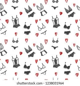 Hand Drawn Graphic Lingerie Vector Seamless Stock Vector Royalty Free Shutterstock