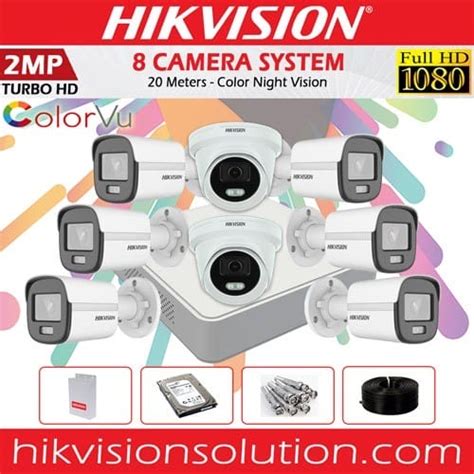 Best Color Night Vision 2MP Full HD Hikvision 8 Security Camera Kit Price