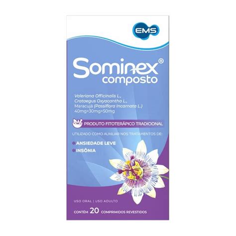 Sominex Composto 40mg 30mg 50mg Ems 20 Comprimidos Revestidos