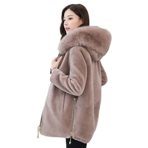 Winter Fake Fur Coat Female 2018 New Long Hooded Fake Fur Coat Female