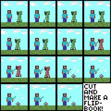 flipbook pixel papercraft