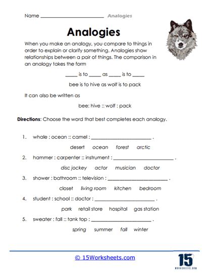 Analogies Worksheets 15